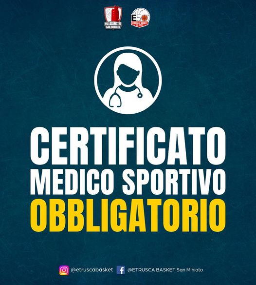 IL CERTIFICATO MEDICO SPORTIVO È OBBLIGATORIO!!!